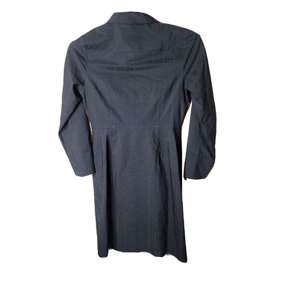 Rebecca Taylor Tailored NWT Black Dobby Stripe Tie Waist Shirt Dress Size 8 NEW - Picture 2 of 7